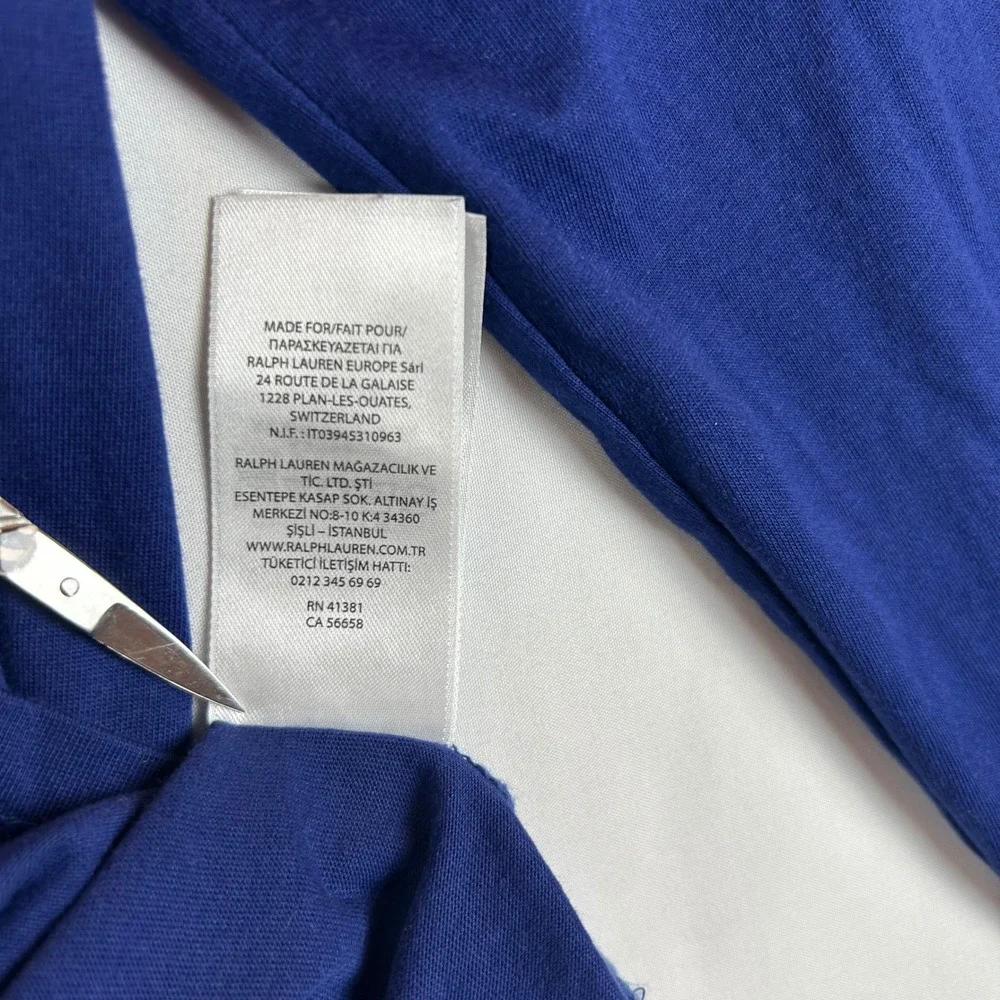 Polo Ralph Lauren Mens Blue Striped‎ Big Pony Graphic Hooded Long Sleeve Tee S